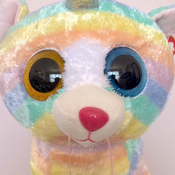 Brand New Ty Beanie Boo Large 16" Rainbow Unicorn Cat Plush Stuffed Animal Toy - Picture 4 of 15